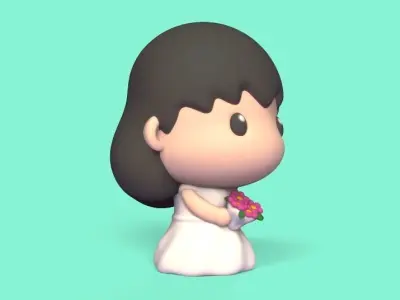 Cute Bride and Groom Topper 3D print model