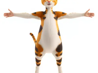 Animated Calico Cat model pack Low-poly 3D model