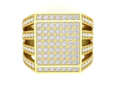 Luxury Square Pave Diamond Men Ring 3D Model 3375 3D print model