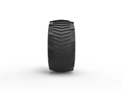 Pulling tractor rear tire 4 Scale 1 to 25 3D print model