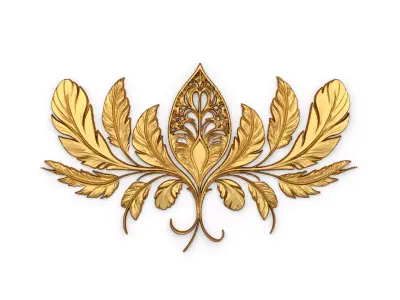 feather decor set wall panel 12 3D model