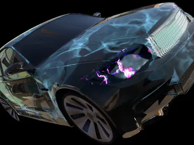 Airbrushed sports car 3D model