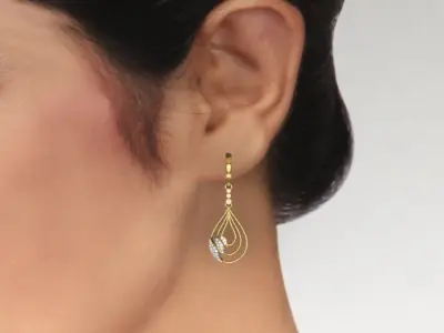 LUXURY MICROSETTING DIAMOND EARRINGS 3D print model purchase