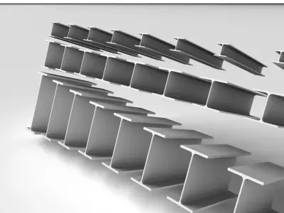 Metal Beam HEA 3D model