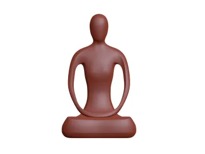 Abstract Meditation Woman Figurine Low-poly 3D model