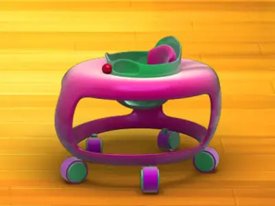 Baby Walker Cartoon 02 Low-poly 3D model