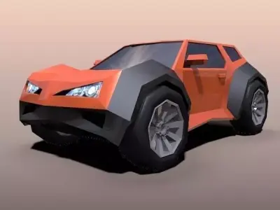 Lowpoly crossover concept vehicle Low-poly 3D model