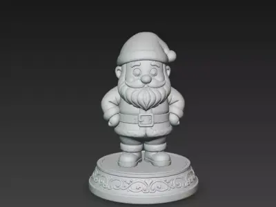 Santa Claus Figurine on Ornate Base 3D print model