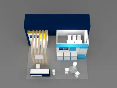 Exhibition stall 30sqmtr 6x5mtr 3D model