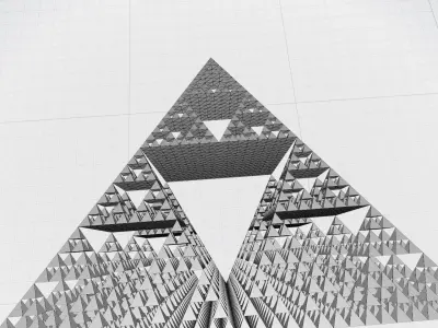 Sacred Geometry Fractal Pyramid Structure Low-poly 3D model