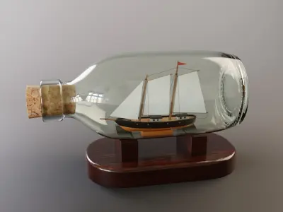Ship in a bottle 3D model