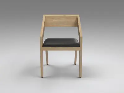 Brenton Dining Chair oak finish Low-poly 3D model