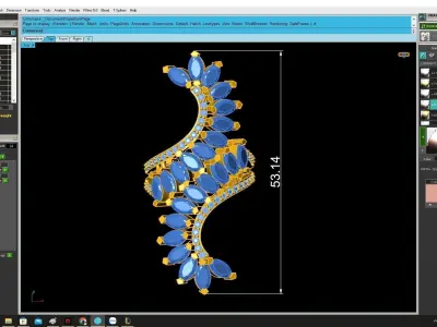 Luxury Snake Ruby and Emerald Diamond Ring for Women 4203 3D print model