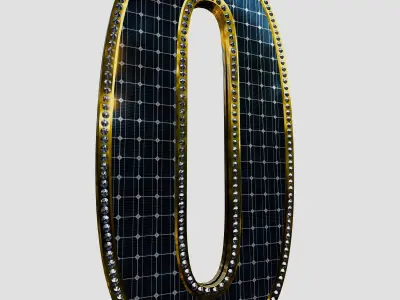 Solar Panel Alphabet and Number Collection 3D model