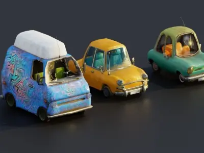 Vehicles Pack Cartoon 3D model