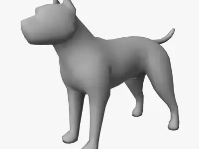 Low Poly Pit Bull Low-poly 3D model