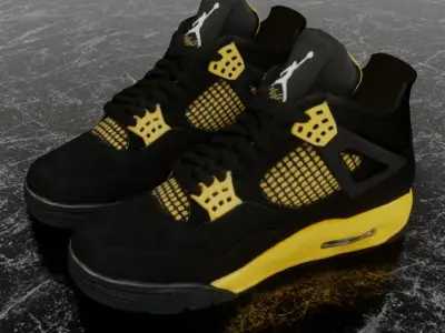 AIR JORDAN 4 THUNDER 3D SHOES 3D model