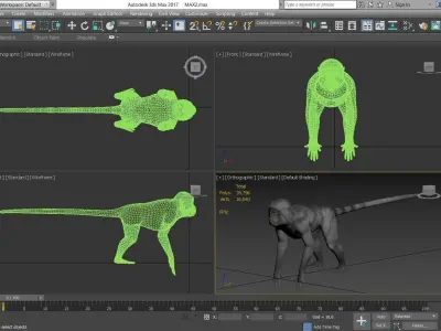 Animal - Monkey Low-poly 3D model