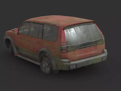 Abandoned Car - Mitsubishi Pajero Low-poly 3D model