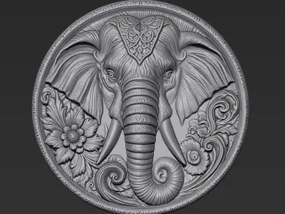 Elephant Head Pendant A9 3D print model