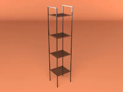 Industrial Style Bookshelf 3D model buy