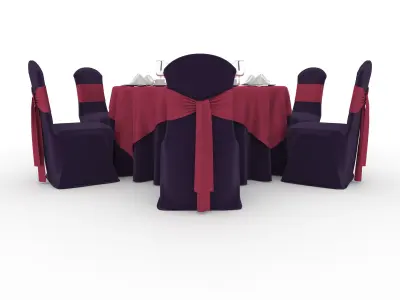 Banquet Table and Chair 62 3D model