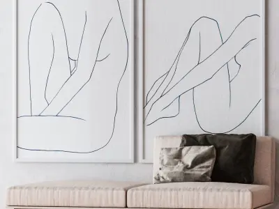Set of large wall paintings  528 3D model