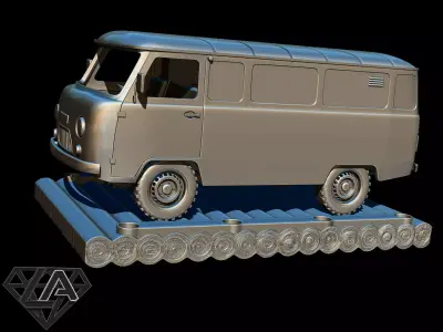 Exhibition - UAZ on a raft 3D print model
