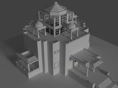 Indian Temple Low-poly 3D model