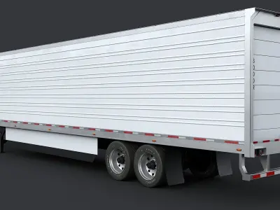 Semi trailer refrigerator Low-poly 3D model