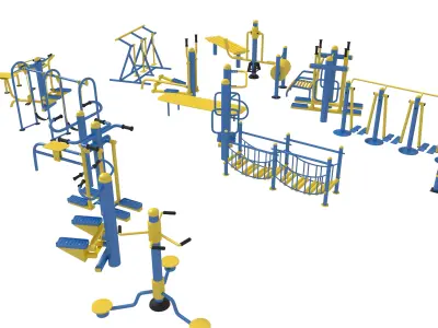 Outdoor Fitness Collection 3D model purchase