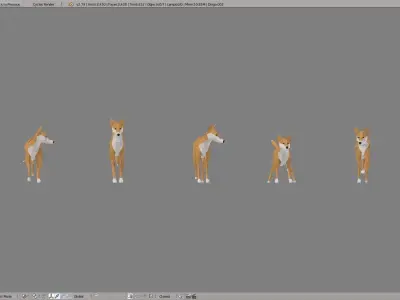 Dingoes orange dog Low-poly 3D model