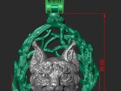 THE LYNX PENDANT Printable Model 3D print model