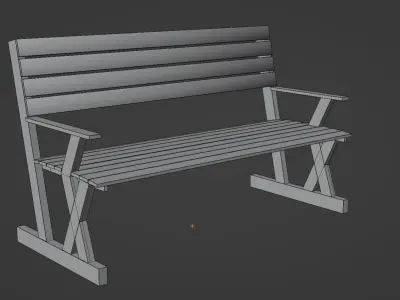Bench Free low-poly 3D model purchase