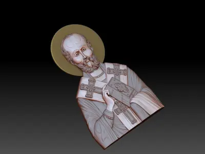 Saint Nicholas 3d model bas relif 3D print model 3D print model