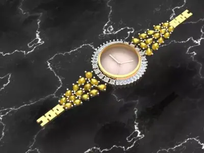 Ladies Luxury watch 3D print model