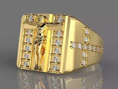 Jesus Ring  3D print model