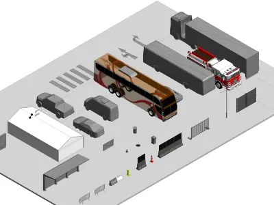 Mix 3D Stuff for Bus Terminal -12 Low-poly 3D model