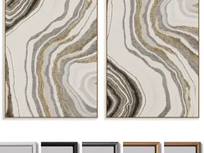 Abstract Painting Frame set 3D model 27