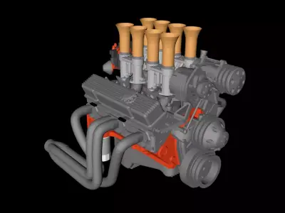 Chevrolet Small Block ITB Engine 3D print model
