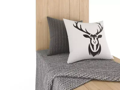 Blanket and Pillows on Window 3D model