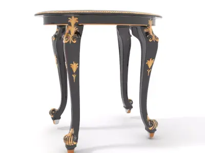 Elegant Black Mahogany Table model pack Low-poly 3D model