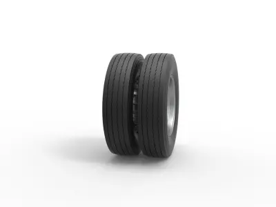 Rear wheel of racing semi truck Version 1 Scale 1 to 25 3D print model