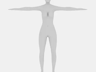 low poly female 3D model body Low-poly 3D model