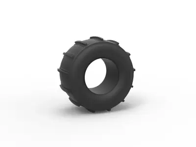 Dirt dragster rear tire 11 Scale 1 to 25 3D print model
