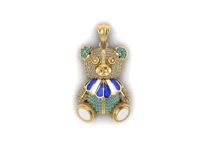 teddy necklace 3D print model