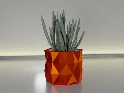 succulent plant pot 19 3D print model