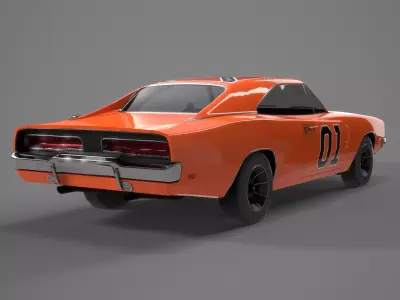 Dodge Charger 1969 General Lee Low-poly 3D model
