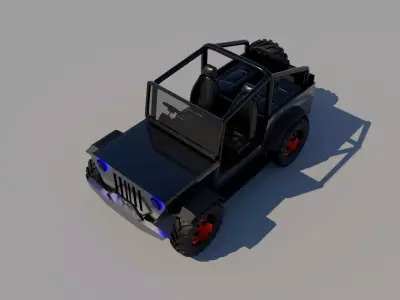 Modified Jeep  Free low-poly 3D model