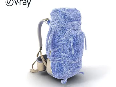 Hiking Backpack Large Capacity Adjustable model pack Low-poly 3D model